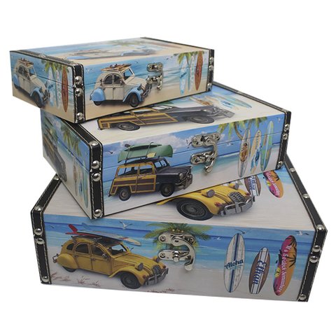 Conjunto De Madeira Porta Objetos Decorativo 3 Peças