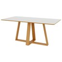 Ver imagem 5 de Mesa Jantar Retangular 1,80m 6 Lugares com 6 Cadeiras Assento Estofado Encosto Tela 100% MDF Dalla