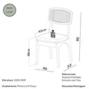 Ver imagem 4 de Mesa Jantar Retangular 1,80m 6 Lugares com 6 Cadeiras Assento Estofado Encosto Tela 100% MDF Dalla