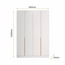 Ver imagem 3 de Guarda Roupa 4 Portas Abrir para Quarto ou Closet 230 cm X 160 cm 100% MDF Cor:Branco e Peroba