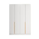 Ver imagem 2 de Guarda Roupa 4 Portas Abrir para Quarto ou Closet 230 cm X 160 cm 100% MDF Cor:Branco e Peroba