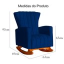 Ver imagem 7 de Poltrona Balanço C/ Puff Melinda Suede Azul Marinho - Lm Decor