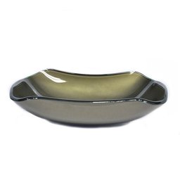 Cuba De Vidro Retangular Abaulada 45cm Ouro Envelhecido - 1