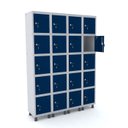 Ver imagem 1 de ROUPEIRO DE AÇO 4M 20 PORTAS FECHADURA PANDIN - CINZA/AZUL DEL REY
