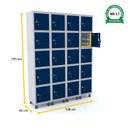 Ver imagem 2 de ROUPEIRO DE AÇO 4M 20 PORTAS FECHADURA PANDIN - CINZA/AZUL DEL REY