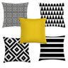 kit 5 capas de almofadas preto e branco 40x40 - 1