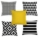 Ver imagem 1 de kit 5 capas de almofadas preto e branco 40x40