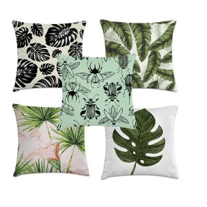 kit 5 capas de almofadas florais e inseto 40x40