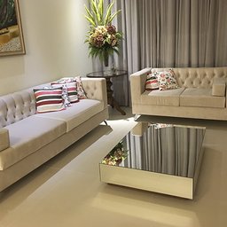 Mesa de Centro espelhada Marte Prata Classic - C 80 X A 30 X L 60 - 5 Mesa de Centro espelhada Marte Prata Classic - C 80 X A 30 X L 60 - 5