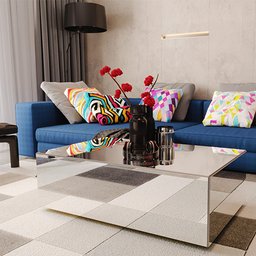 Mesa de Centro espelhada Marte Prata Classic - C 80 X A 30 X L 60 - 3 Mesa de Centro espelhada Marte Prata Classic - C 80 X A 30 X L 60 - 3