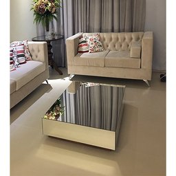 Mesa de Centro espelhada Marte Prata Classic - C 80 X A 30 X L 60 - 2 Mesa de Centro espelhada Marte Prata Classic - C 80 X A 30 X L 60 - 2