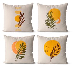 Kit com 4 Almofadas Cheias Decorativas Terroso Lua 04 Peças com Refil - 1