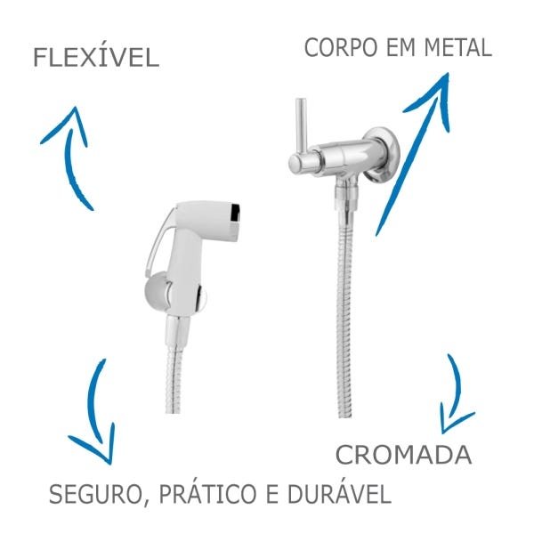 Ducha Higiênica Luma Oliveira C-72 1/4 De Volta Para Banheiro Em Metal - 5