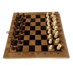 Jogo De Xadrez De Madeira 23,5 x 23,5 Cm - 1