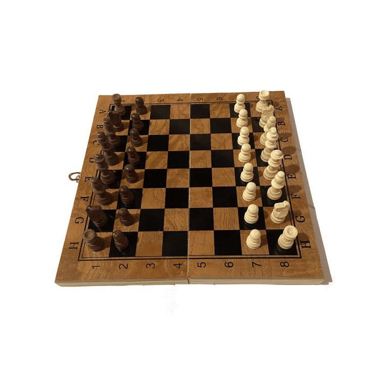 Jogo De Xadrez De Madeira 23,5 x 23,5 Cm