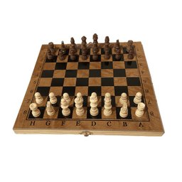 Jogo De Xadrez De Madeira 23,5 x 23,5 Cm - 3
