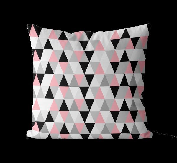 Kit almofadas decorativa geométrica rosa e preto 2 peças - 3
