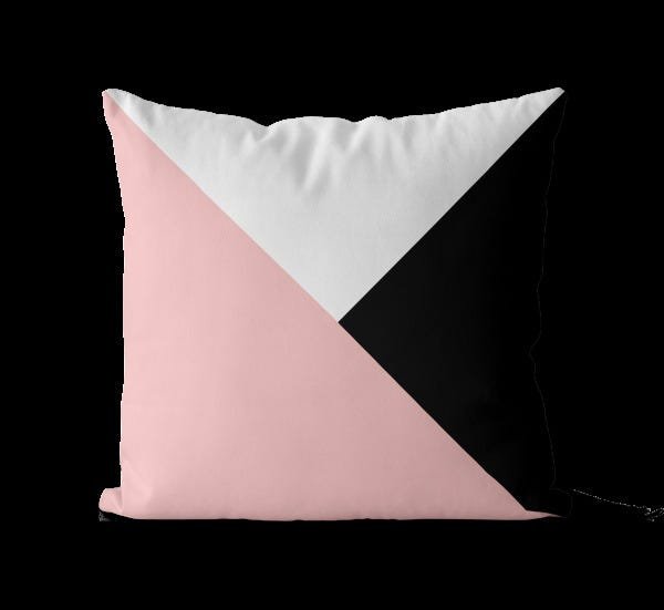 Kit almofadas decorativa geométrica rosa e preto 2 peças - 2