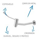 Ver imagem 3 de Torneira Clínica Hospitalar Slim 3020 Cotovelo Para Pia De Banheiro