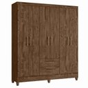 Ver imagem 2 de Guarda Roupa Casal Panamá com Cômoda Ms913 e Armário Multiuso New Íris Castanho Wood – Moval