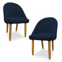 Ver imagem 1 de Kit 04 Cadeiras Decorativa Estofada para Sala Recepção Cozinha Lua Star Veludo Azul Marinho do Lar M