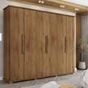 Ver imagem 1 de Guarda-Roupa Casal com 6 Portas e 4 Gavetas Internas com Maleiro Canadá Carvalho Tapajós