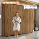 Ver imagem 5 de Guarda-Roupa Casal com 6 Portas e 4 Gavetas Internas com Maleiro Canadá Carvalho Tapajós