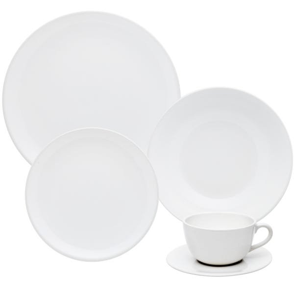 Aparelho de Jantar e Chá 30 Peças - Unni White - Oxford Porcelanas