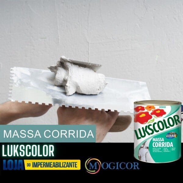 Massa Corrida Lukscolor Premium 25Kg para Reboco, Gesso, Fibrocimento ...