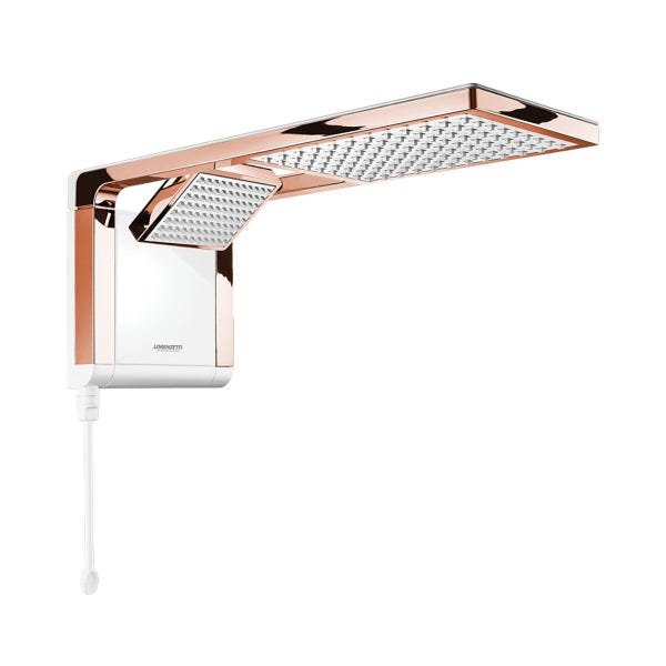Chuveiro Lorenzetti Acqua Duo 220V/6800W Branco Rose Gold - 1