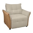 Ver imagem 2 de Cadeira Decorativa Poltrona Boston para Sala Bouclé e Corino:bege
