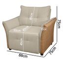 Ver imagem 4 de Cadeira Decorativa Poltrona Boston para Sala Bouclé e Corino:bege