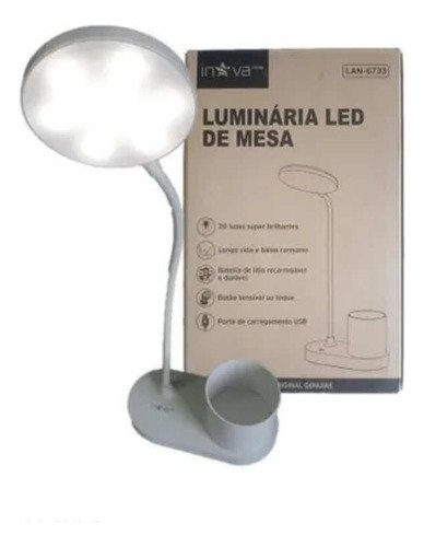 Luminária Led de Mesa para Uso em Escritório Recarregável Usb - 2