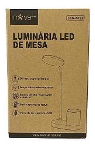 Luminária Led de Mesa para Uso em Escritório Recarregável Usb - 4