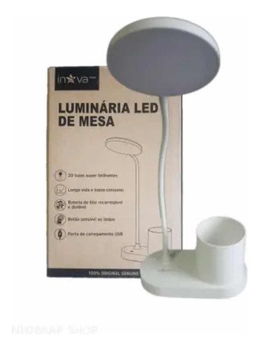 Luminária Led de Mesa para Uso em Escritório Recarregável Usb - 3