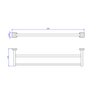 Porta Toalha Deca Barra Duplo 60cm Quadratta - 2