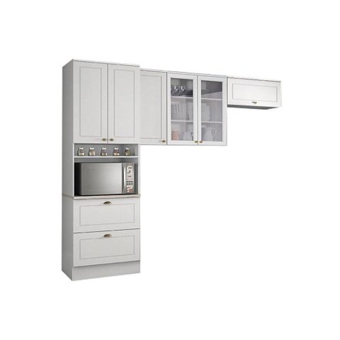 Kit de Cozinha Completa 3 Peças Americana (2 Armários + 1 Paneleiro) Cpt05 Branco - Henn