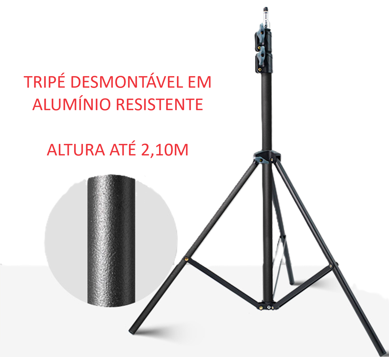 Softbox P/ Luz Iluminação Contínua Soquete E27 + Tripé 2,1m - 8