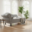Ver imagem 2 de Recamier Decorativo Divã Amsterdã 147cm Lado Direito Linho Cinza