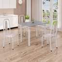 Ver imagem 1 de Conjunto de Mesa com 4 Cadeiras Lívia Branco/Bege