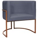 Ver imagem 1 de Poltrona Decorativa Recepção Luna Suede Cores Base de Ferro Bronze