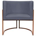 Ver imagem 3 de Poltrona Decorativa Recepção Luna Suede Cores Base de Ferro Bronze