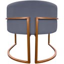 Ver imagem 6 de Poltrona Decorativa Recepção Luna Suede Cores Base de Ferro Bronze