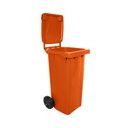 Ver imagem 5 de Lixeira 120 Litros Roda de 200mm - Lar Plásticos - Laranja