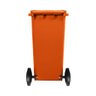 Lixeira 120 litros roda de 200mm - Lar Plásticos - Laranja - 2