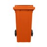 Lixeira 120 litros roda de 200mm - Lar Plásticos - Laranja - 1