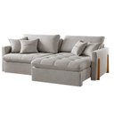 Ver imagem 7 de Sofá Cama 3 Lugares Retrátil Reclinável 220cm Linho com Molas Ensacadas Atena Yescasa Cinza Claro