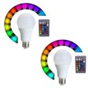 Ver imagem 1 de Kit Lâmpadas E27 Led Rgb 5W Bivol com Controle Remoto 2 Peças