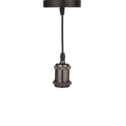 Luminária Pendente Basec E27 Bivolt:Grafite - 1
