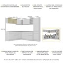 Ver imagem 4 de Armário de Cozinha Completa de Canto com Rodapé Veneza Multimóveis MP2100.891 Branco